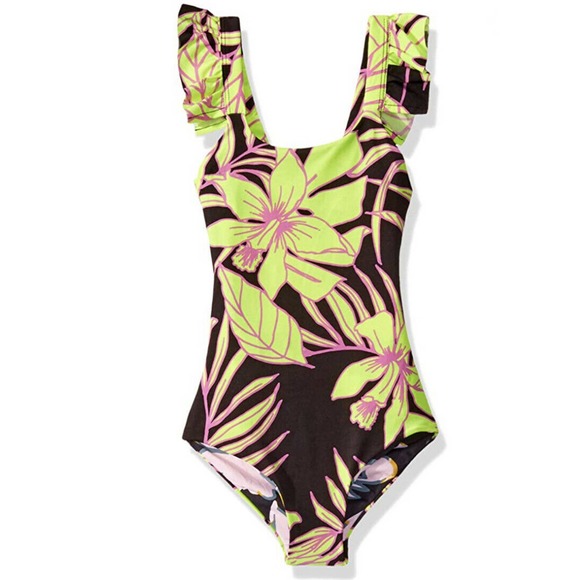 Maaji Girls' One Piece Ruffle Trim Straps Swimsuit